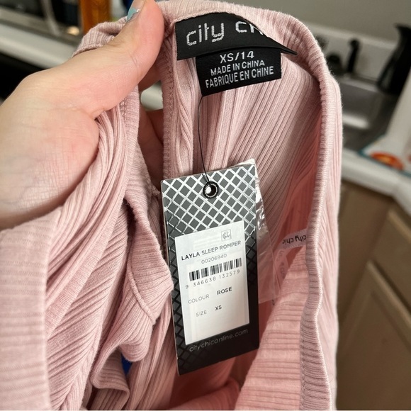 City Chic Layla Sleep Romper Rose Pink XS 14 R - Picture 5 of 6